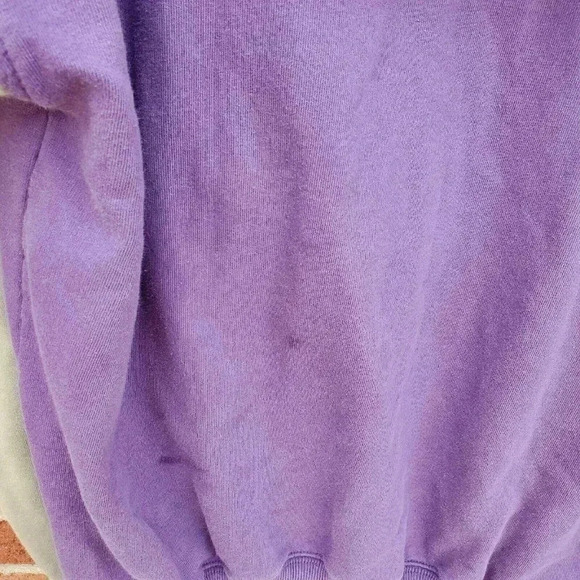 Vintage Eddie Bauer Hooded Sweatshirt Women's Size Med Purple & Grey 1/2 Zip Y2K - Picture 3 of 9
